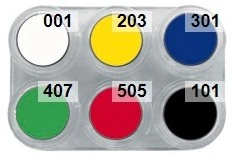 Grimas Water Make-up Palet 6 Kleuren (2,5ml)