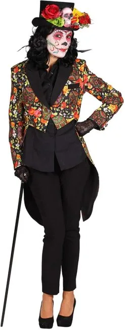 Halloween Dames Slipjas Mexican Skull Coloured