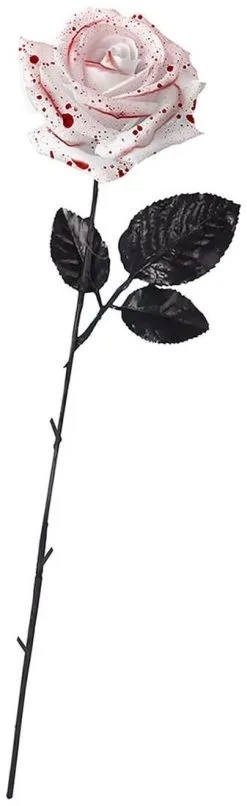 Halloween Decoratie Witte Roos Met Bloed