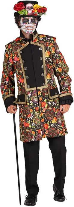 Halloween Jas Mexican Skull Coloured Voor Heren