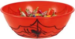 Halloween Schaal Oranje Met Spinnenweb (27x9cm)