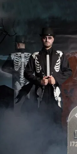 Halloween Skeletten Jas Voor Heren -Kostuum Winkel halloween skeletten jas voor heren 3