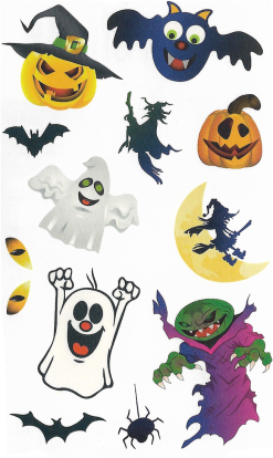 Halloween Tattoo (12st.) -Kostuum Winkel halloween tattoo 12st 2