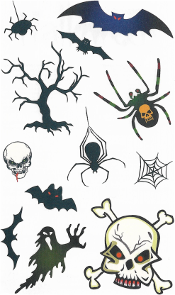 Halloween Tattoo (12st.) -Kostuum Winkel halloween tattoo 12st 3