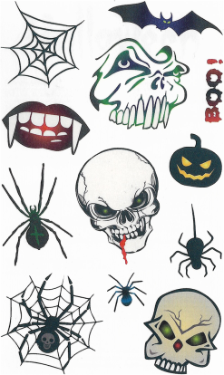 Halloween Tattoo (12st.) -Kostuum Winkel halloween tattoo 12st 4