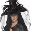 Heksenhoed Met Veren En Tule Luxe