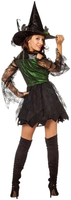 Heksenjurk Green Witch Luxe -Kostuum Winkel heksenjurk green witch luxe 3