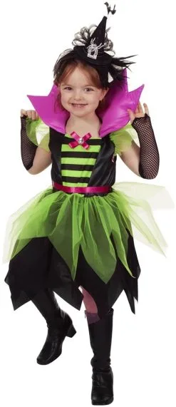 Heksenjurk Groen-Zwart Voor Meisjes