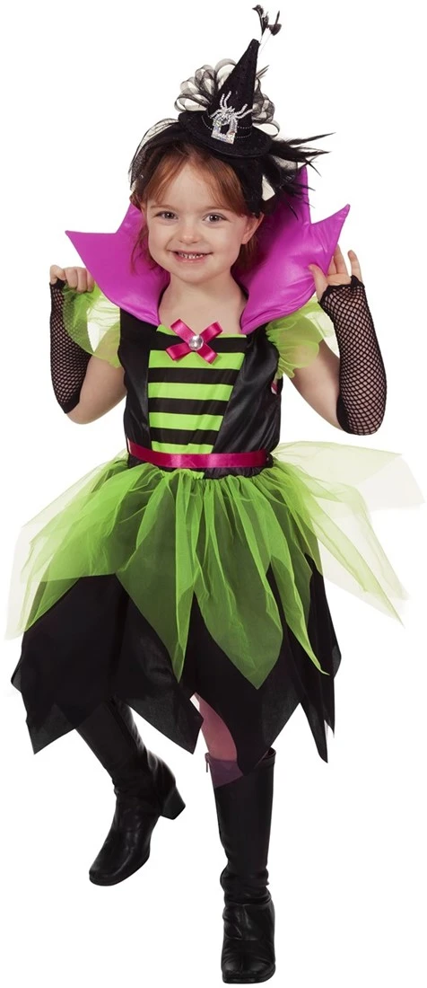 Heksenjurk Groen-Zwart Voor Meisjes 1 Heksenjurk Groen-Zwart Voor Meisjes