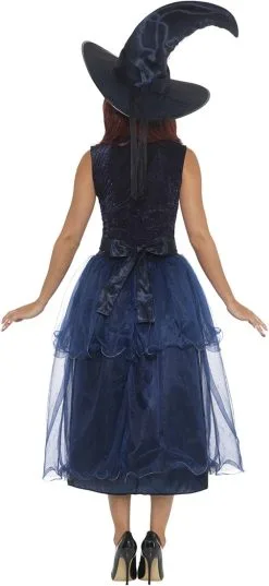 Heksenjurk Midnight Witch Deluxe Met Heksenhoed -Kostuum Winkel heksenjurk midnight witch deluxe met heksenhoed 3