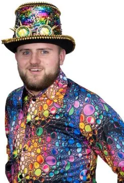 Heren Burningman Hoed Regenboog Luxe