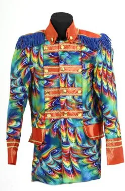 Heren Carnavalsjas Orange Rainbow Feathers