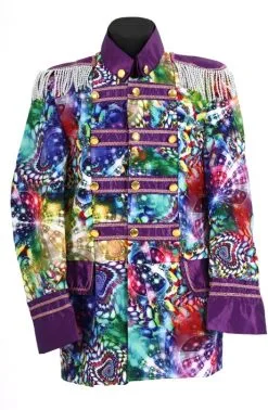 Heren Carnavalsjas Purple Holographic Diamonds