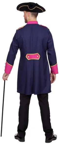 Heren Carnavalsjas Uniform Donkerblauw/Fuchsia -Kostuum Winkel heren carnavalsjas uniform donkerblauw fuchsia 3
