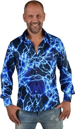 Heren Disco Seventies Shirt Lightning