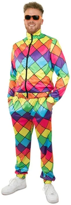 Heren Trainingspak Regenboog Ruit