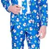 Herenkostuum Suitmeister Christmas Blue Snowman