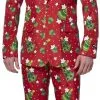 Herenkostuum Suitmeister Christmas Trees Stars Red