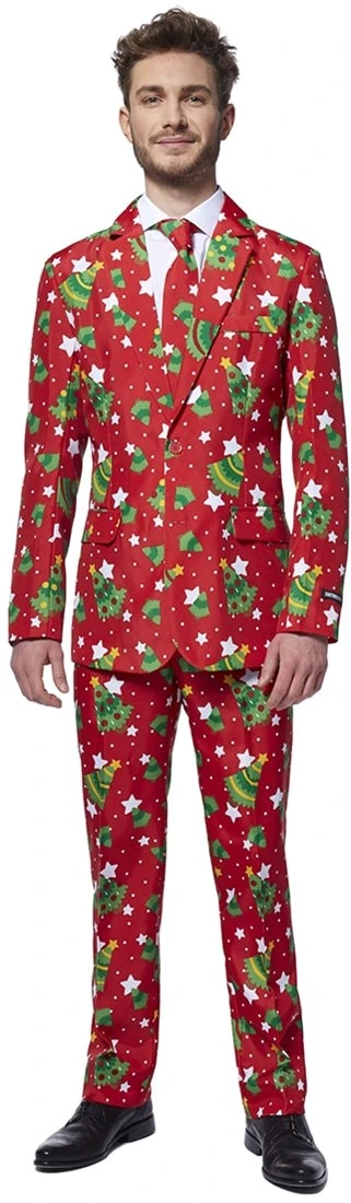 Herenkostuum Suitmeister Christmas Trees Stars Red 5 Herenkostuum Suitmeister Christmas Trees Stars Red - Afbeelding 5
