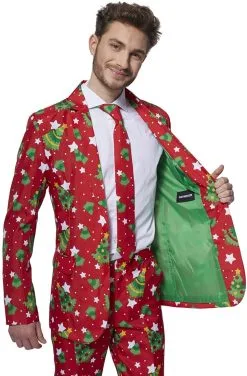 Herenkostuum Suitmeister Christmas Trees Stars Red 8 Herenkostuum Suitmeister Christmas Trees Stars Red -Kostuum Winkel herenkostuum suitmeister christmas trees stars red binnenkant colbert