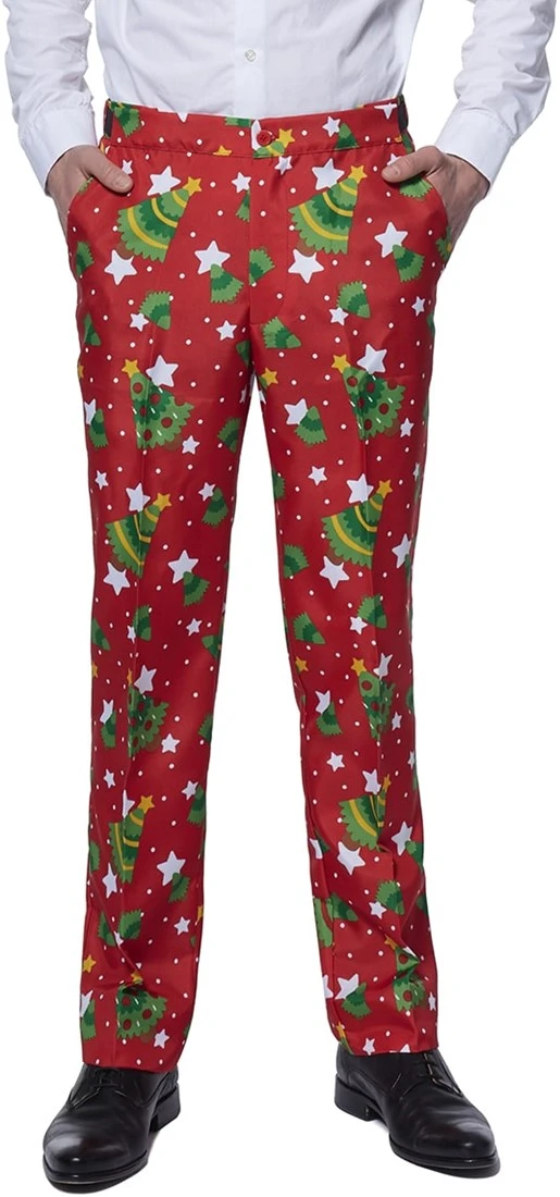 Herenkostuum Suitmeister Christmas Trees Stars Red 4 Herenkostuum Suitmeister Christmas Trees Stars Red - Afbeelding 4
