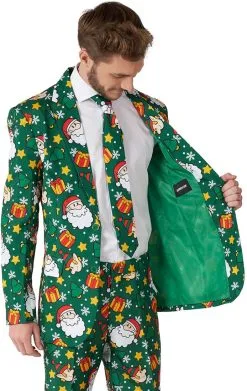 Herenkostuum Suitmeister Santa Elves Green -Kostuum Winkel herenkostuum suitmeister santa elves green colbert