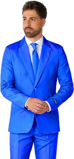 Herenkostuum Suitmeister Solid Blue -Kostuum Winkel herenkostuum suitmeister solid blue colbert