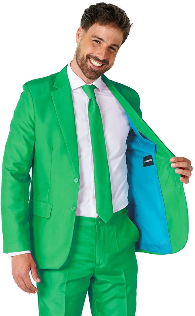 Herenkostuum Suitmeister Solid Green 4 Herenkostuum Suitmeister Solid Green - Afbeelding 4