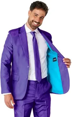 Herenkostuum Suitmeister Solid Purple -Kostuum Winkel herenkostuum suitmeister solid purple binnenkant colbert