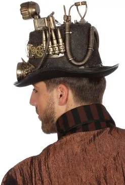 Hoed Steampunk Luxe Met Bril En Mijnlamp 5 Hoed Steampunk Luxe Met Bril En Mijnlamp -Kostuum Winkel hoed steampunk luxe met bril en mijnlamp 3
