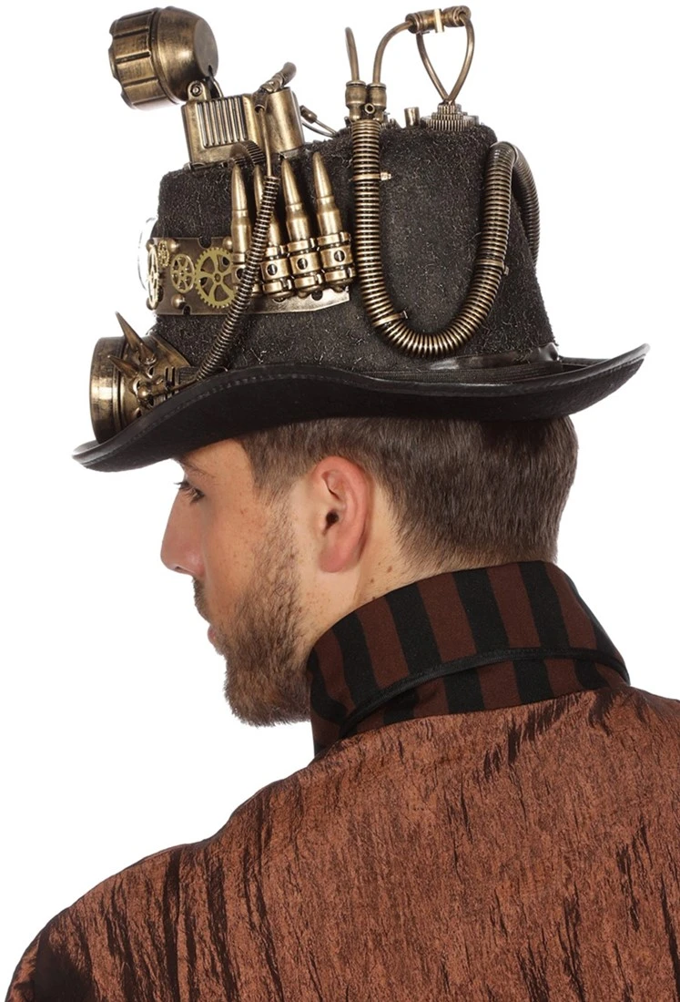 Hoed Steampunk Luxe Met Bril En Mijnlamp 3 Hoed Steampunk Luxe Met Bril En Mijnlamp - Afbeelding 3
