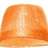 Hoedje Justin Pailletten Neon Oranje