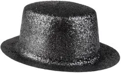 Hoge Hoed Glitter Zwart
