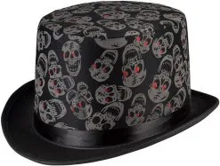 Hoge Hoed Halloween Skulls Met Glitter