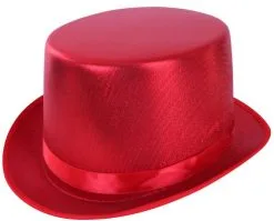Hoge Hoed Metallic Rood