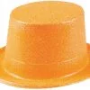 Hoge Hoed Neon Oranje Glitter