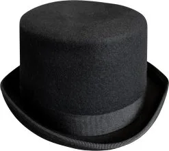 Hoge Hoed Wolvilt Zwart