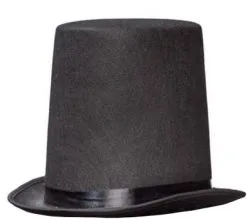 Hoge Hoed Zwart Vilt (Extra Hoog)