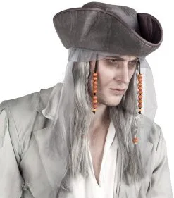 Horror Piratenpruik Met Hoed