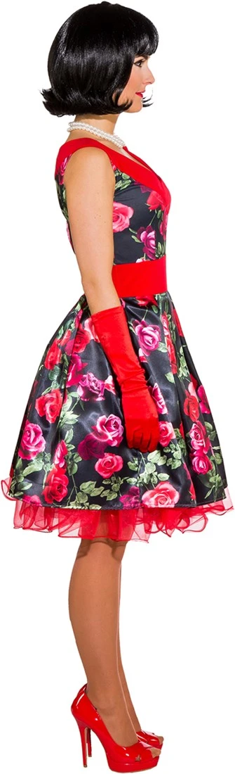 Jaren 50 Bloemen Jurk Voor Dames 3 Jaren 50 Bloemen Jurk Voor Dames - Afbeelding 3