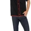 Jaren 50 Bowling Shirt Zwart-Rood