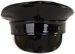 Kapiteinspet Metallic Zwart