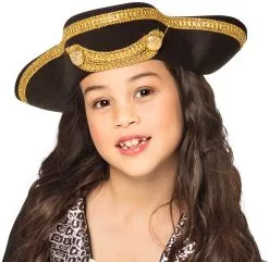 Kinder Piratenhoed Luxe -Kostuum Winkel kinder piratenhoed luxe meisje