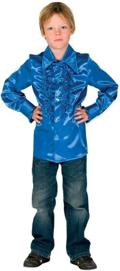 Kinder Ruche Blouse Luxe Blauw