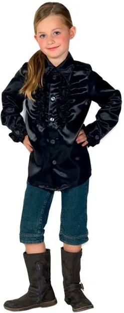 Kinder Ruche Blouse Luxe Zwart