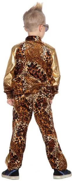 Kinder Trainingspak Panter Camping Kitsch -Kostuum Winkel kinder trainingspak panter glamping achterkant