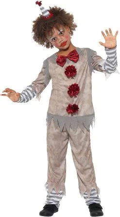 Kinderkostuum Scary Vintage Clown Grijs-Rood