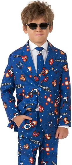 Kinderkostuum Suitmeister Retro Gamer Navy -Kostuum Winkel kinderkostuum suitmeister retro gamer navy colbert