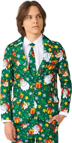 Kinderkostuum Suitmeister Santa Elves Green -Kostuum Winkel kinderkostuum suitmeister santa elves green colbert