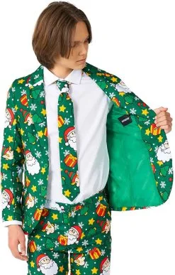 Kinderkostuum Suitmeister Santa Elves Green -Kostuum Winkel kinderkostuum suitmeister santa elves green colbert binnenkant